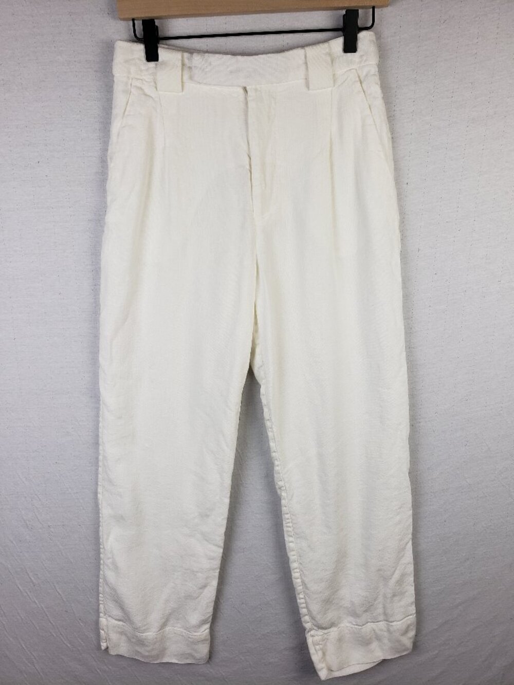 SIR. White Clemence Slim-Leg Pants Linen Blend Trousers size 1/ US 4 Minimalist